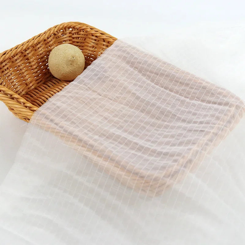 قماش التول الشفاف الرقيق ذو الفقاعات، مخطط عموديًا، أورجانزا، مادة ناعمة وخفيفة الوزن، تنورة، خياطة، ملابس حرفية إبداعية