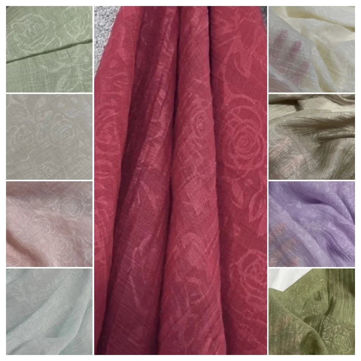 Soft Pleated Rose Fabric - Natural Fiber for Evening Gowns & Bridal