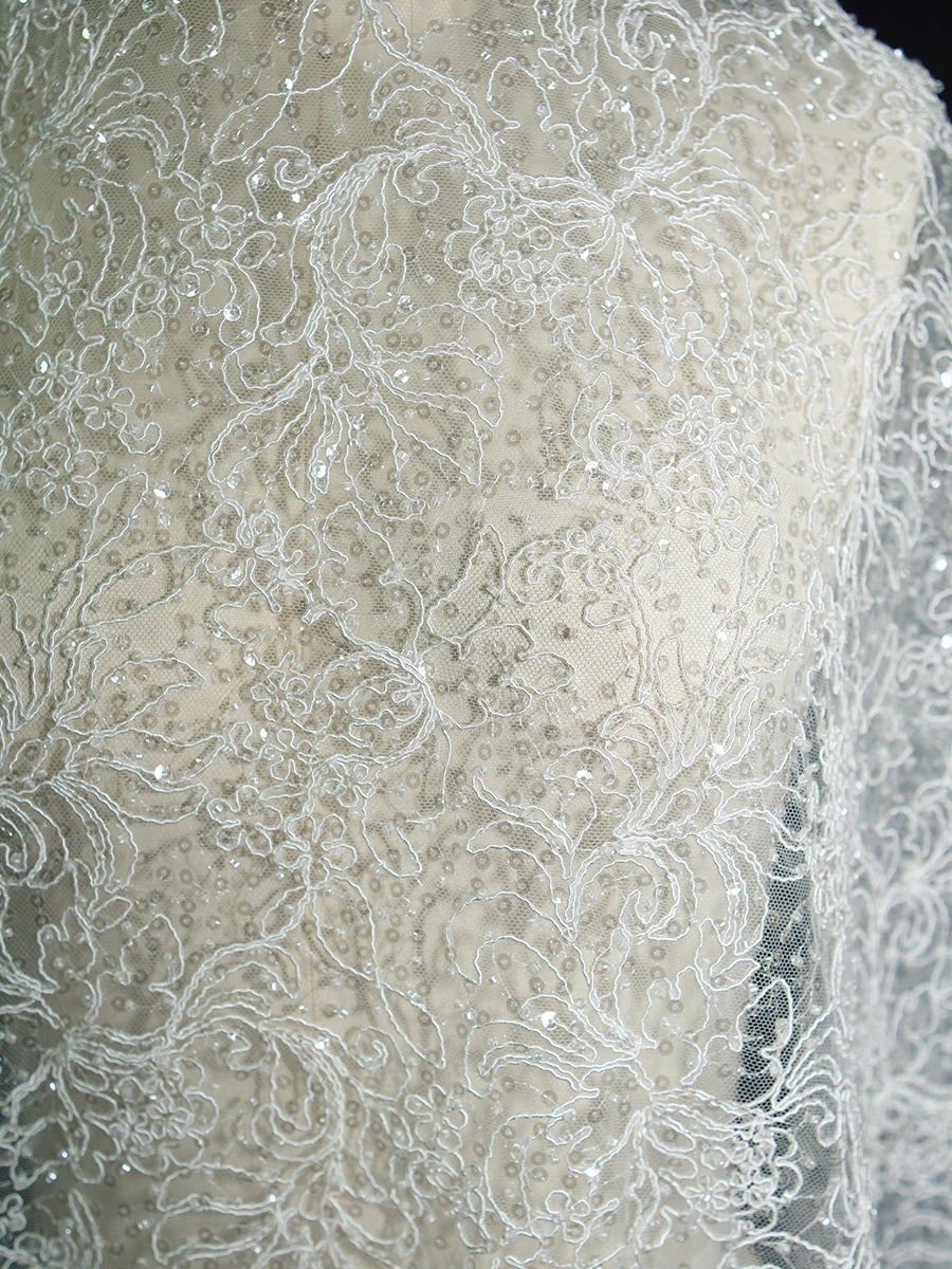 New sequin embroidery lace fabric sewing wedding dress cheongsam dress decoration DIY handmade fabric