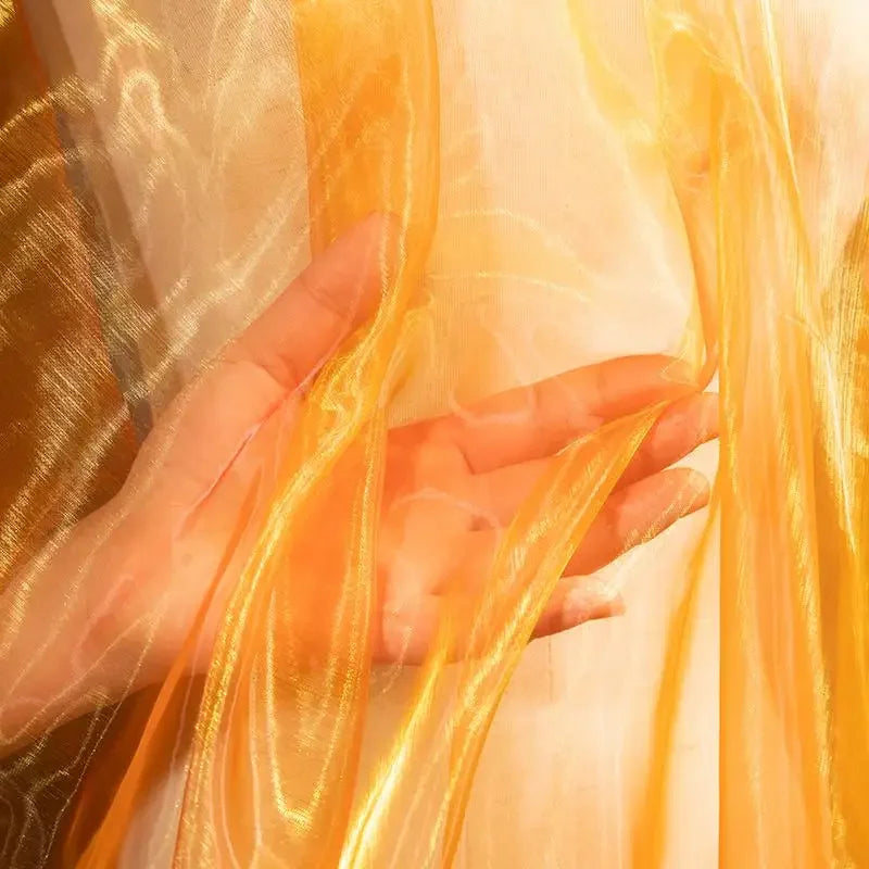 Gradient Color Laser Organza Fabric - Sheer Ombre Material 150cm