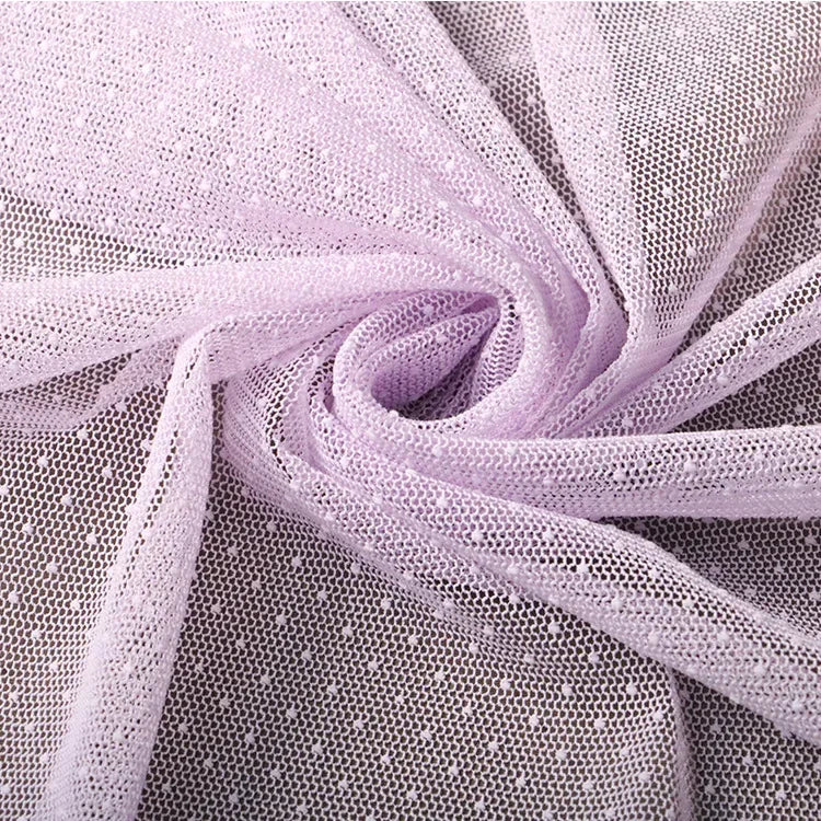 Polka Dot Mesh Organza Fabric - Refined Sheer Material