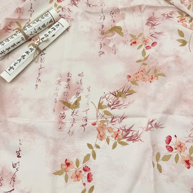 قماش قطني كتان مطبوع بنمط زهور فنية مرسومة بالزيت لخياطة غطاء الطاولة والستائر والديكور الداخلي