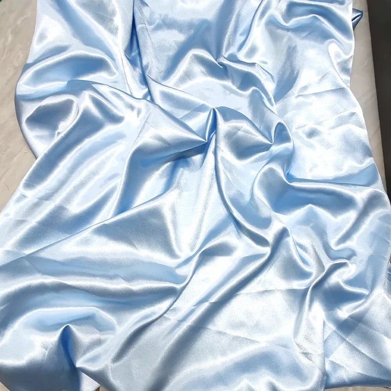 قماش ساتان كريستالي لامع - خامة فستان سهرة لامع 150 سم