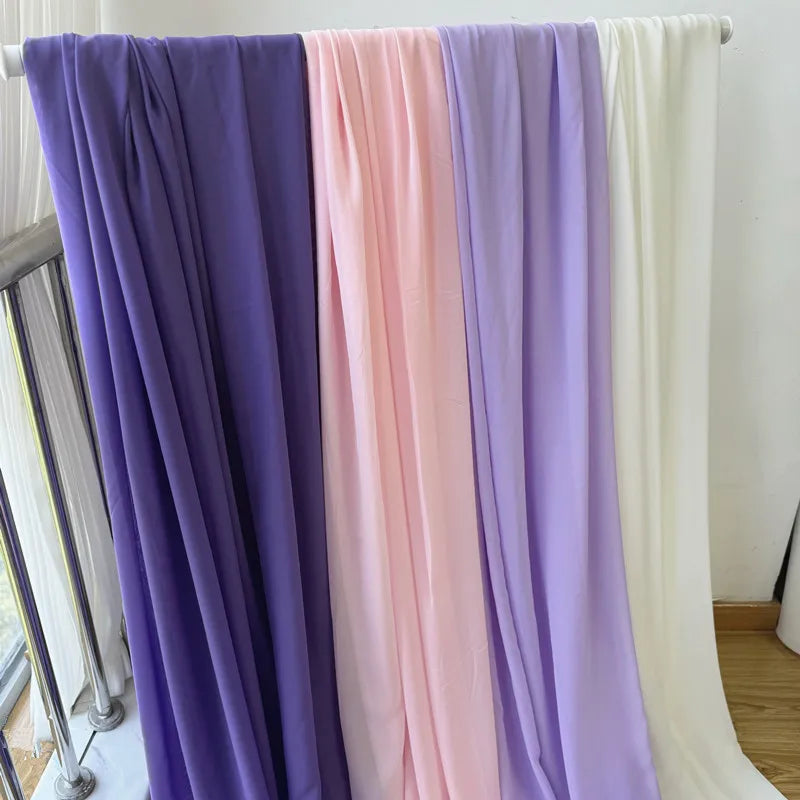 Tela de gasa para vestidos, vestidos, faldas, camisas, ropa, decoraciones y proyectos de costura DIY, rosa y morado