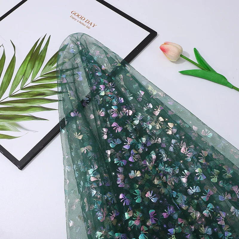 Colorful Sequined Net Fabric, Suitable For Wedding Dresses, Formal Gowns, Children's Wear, Decoration, Etc.