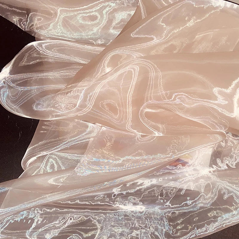 Vestido de hilo ligero de malla suave con agua líquida, tela Hanfu Super Fairy DIY, diseño de perspectiva de hilo fluido para boda