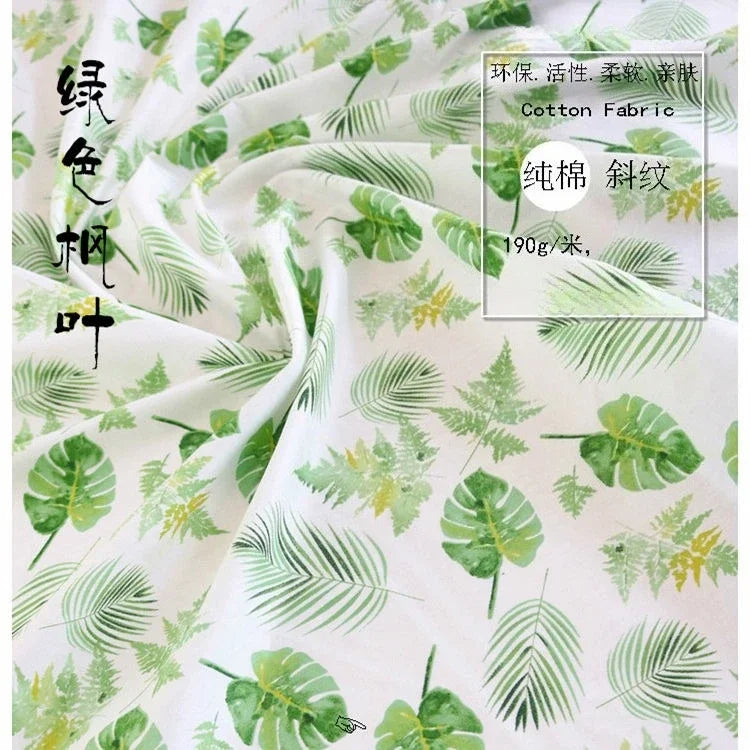 Tela de sarga de algodón puro con estampado floral, suave, totalmente de algodón, para ropa de cama, pijamas, pantalones, cortinas y proyectos de bricolaje para bebés.