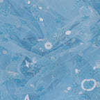 Tela de malla suave con copos de nieve blancos de cristal de hielo, ideal para vestidos infantiles, faldas de fiesta, disfraces de Halloween y proyectos de decoración DIY.