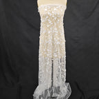 New exquisite flower studded sequin fabric sewn high-end wedding dress embroidered lace fabric DIY veil