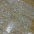 New shiny big flower hot silver powder glitter fabric for wedding dresses, lace transparent mesh accessories, yarn fabric