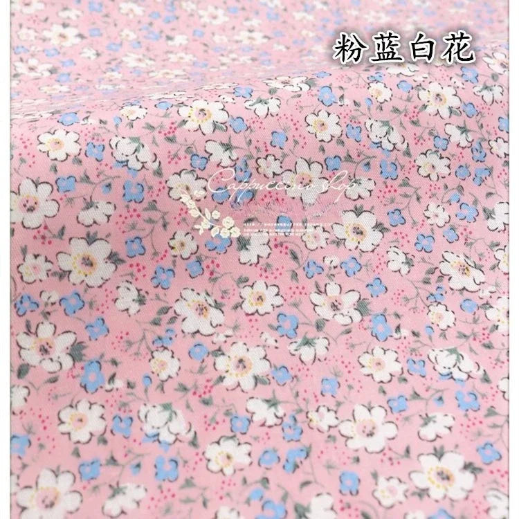 Tela de sarga de algodón puro con estampado floral, suave, totalmente de algodón, para ropa de cama, pijamas, pantalones, cortinas y proyectos de bricolaje para bebés.