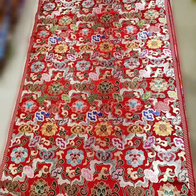 قماش جاكار لوتس السحابة الميمونة - نمط تقليدي 70 سم