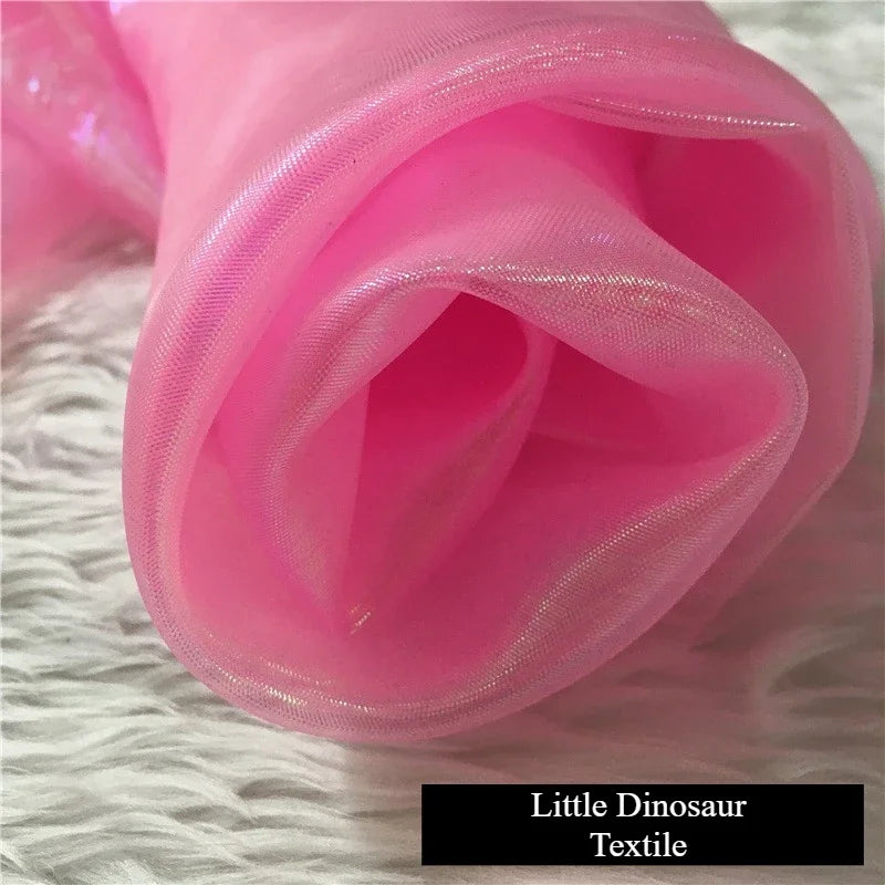 شبكة سيمفونية مشفرة، خيوط زجاجية، نسيج مسطح ملون، خيوط حرير لامعة، ملابس، ديكورات زفاف، ملابس أطفال، قماش زفاف