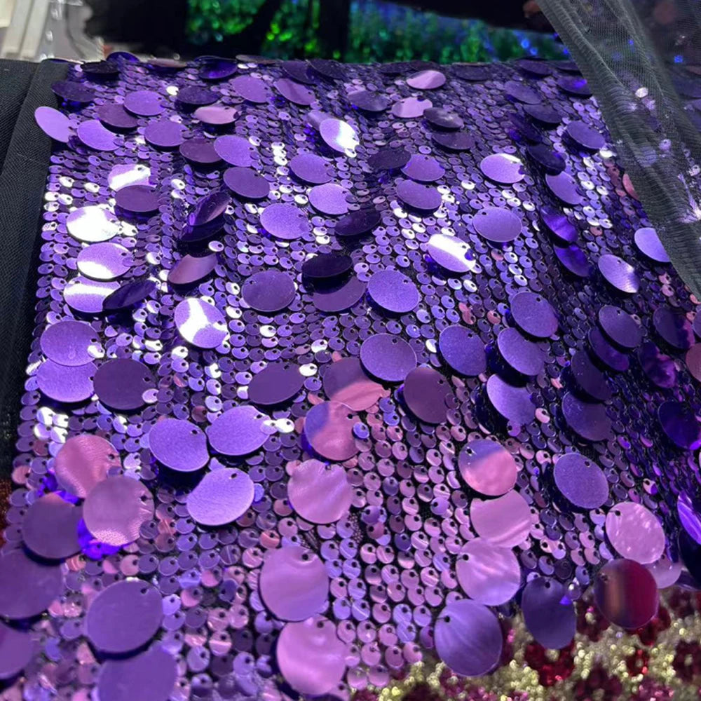 قماش ترتر كبير باللونين الذهبي والفضي للفساتين وديكورات حفلات الزفاف والخلفيات والستائر المصنوعة يدويًا والخياطة اليدوية