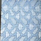 Blue Sequin Abstract Embroidered Net Lace Fabric Three Dimensional Sheer Material for Dress Set DIY Handmade Garment Craft