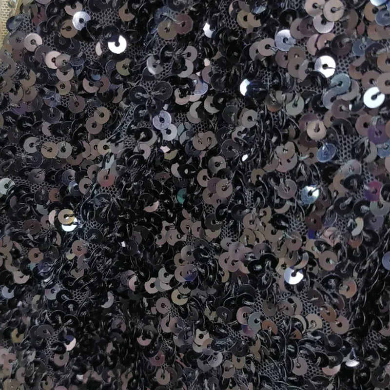 Shiny Encryption 5MM Elastic Mesh Sequin Embroidery Bead Fabric DIY High-end Evening Dress Stage Costume Designer Fabric
