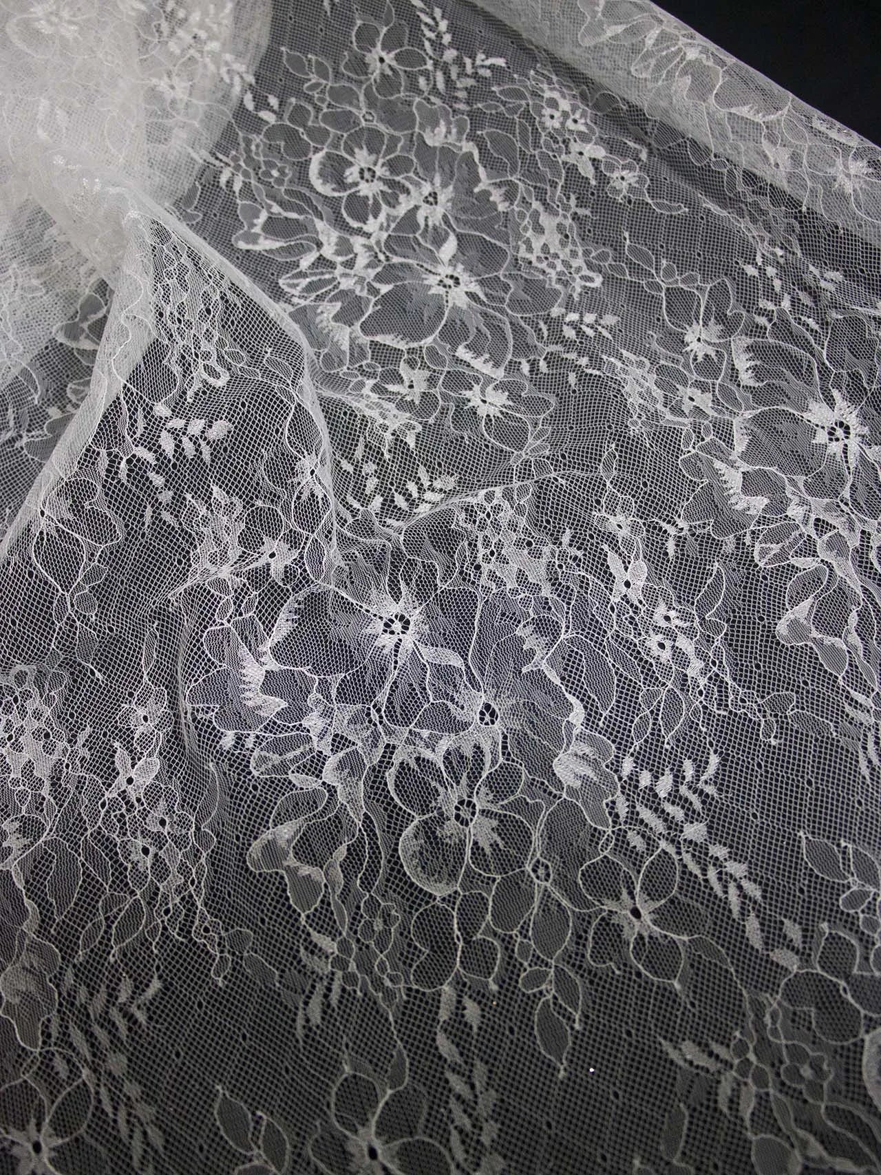 Base de encaje suave, tela blanca transparente ligera, drapeado transparente ligero, costura, vestido de novia, ropa interior, accesorios de decoración