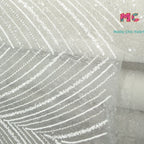 New Feather Pattern Bead Embroidery Mesh Fabric Sewing Wedding Dress And Evening Dress DIY High End Customized Clothing Fabric