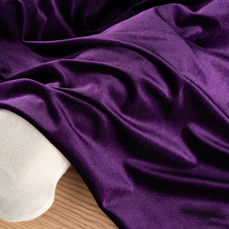 Premium Stretch Gold Velvet Fabric - Soft Plush Material for Evening Gowns