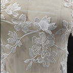 Nuevo vestido de novia de lujo con flores tridimensionales hecho a mano, tela de encaje DIY, vestido de noche, pañuelo para la cabeza, qipao blanco crudo