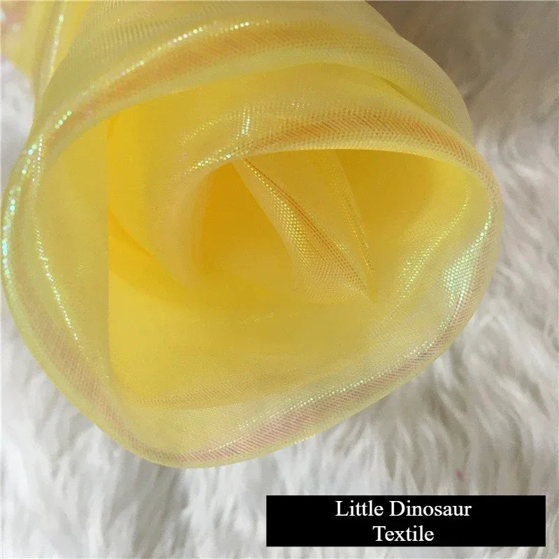 شبكة سيمفونية مشفرة، خيوط زجاجية، نسيج مسطح ملون، خيوط حرير لامعة، ملابس، ديكورات زفاف، ملابس أطفال، قماش زفاف