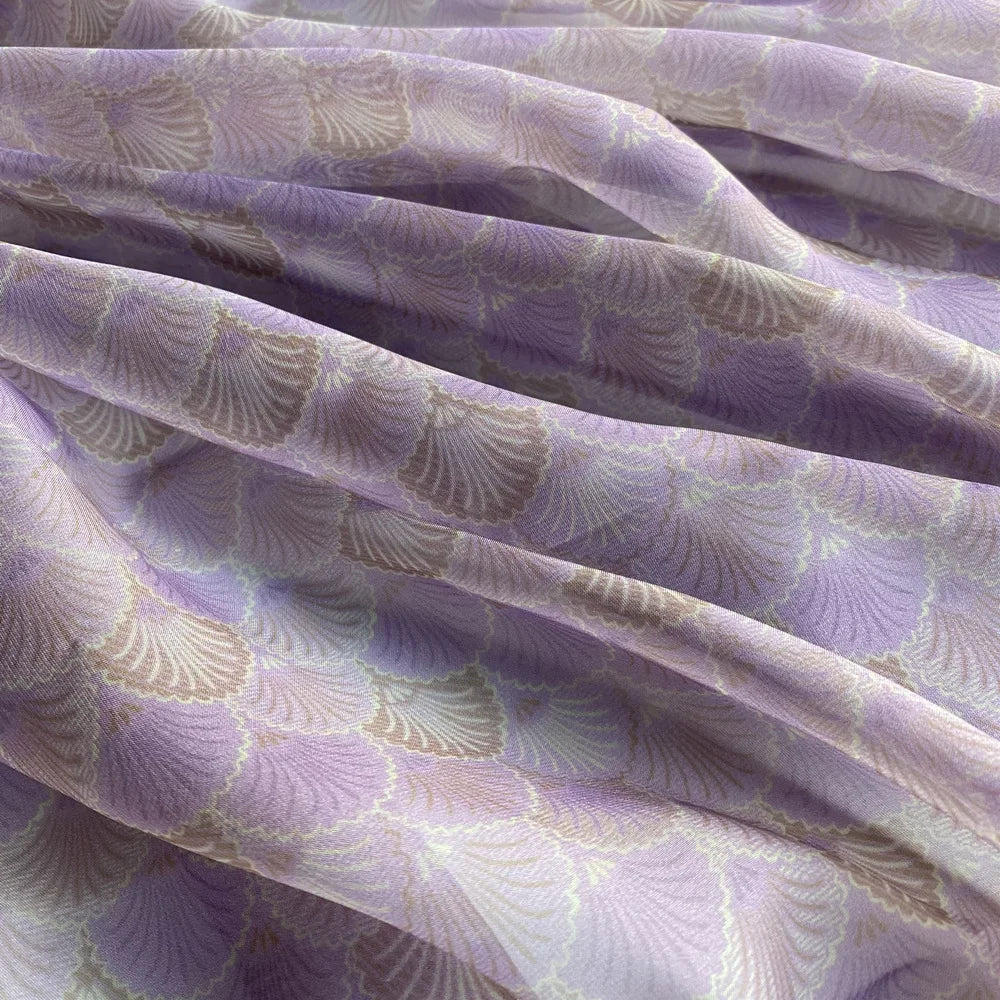 قماش شيفون طبيعي مشفر ثلاثي الأبعاد بنقشة قشور السمك التبتية، قماش عرقي تقليدي، مصمم يدويًا