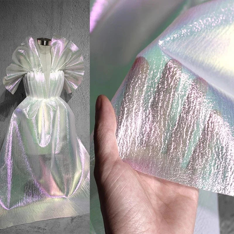 Pleated gauze gradient color net gauze thin soft fabric sewing ball evening dress women's dress diy scene decoration fabric