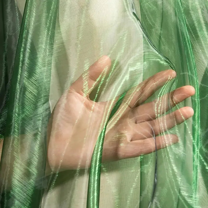 Gradient Color Laser Organza Fabric - Sheer Ombre Material 150cm