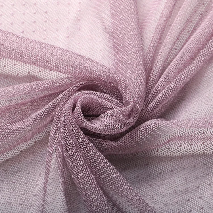 Polka Dot Mesh Organza Fabric - Refined Sheer Material