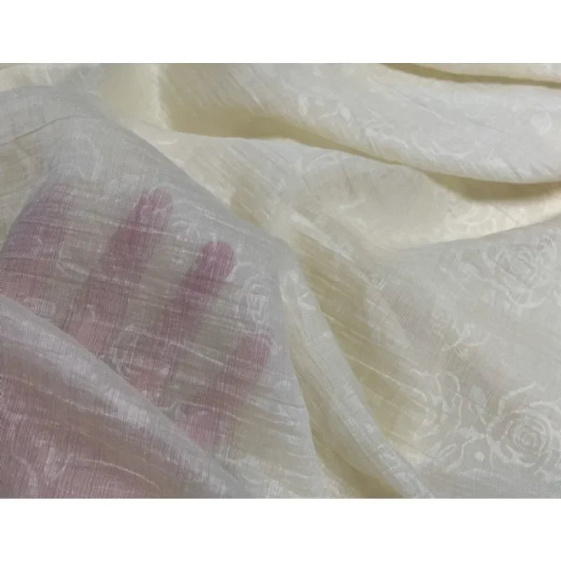 Soft Pleated Rose Fabric - Natural Fiber for Evening Gowns & Bridal