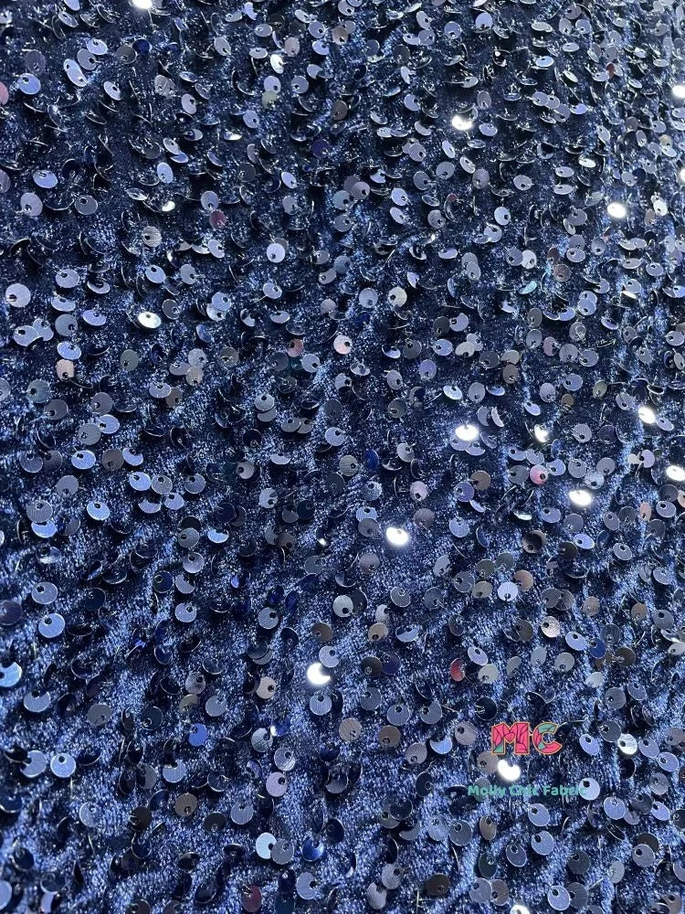 Tela elástica de terciopelo con lentejuelas y bordado tridimensional para costura de vestidos de noche y ropa.