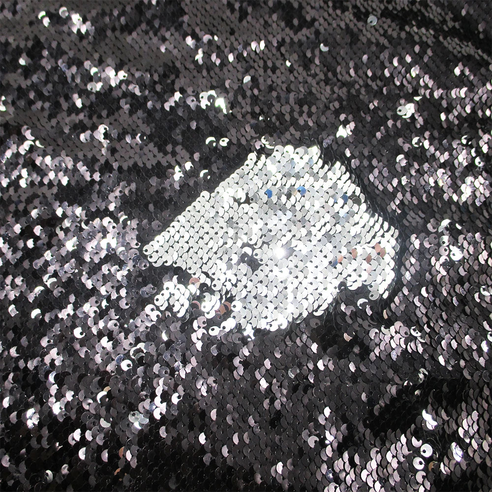 Tela reversible con lentejuelas para vestido de noche, de dos colores, para manualidades creativas, con lazo para el pelo, para bolso o bolso.