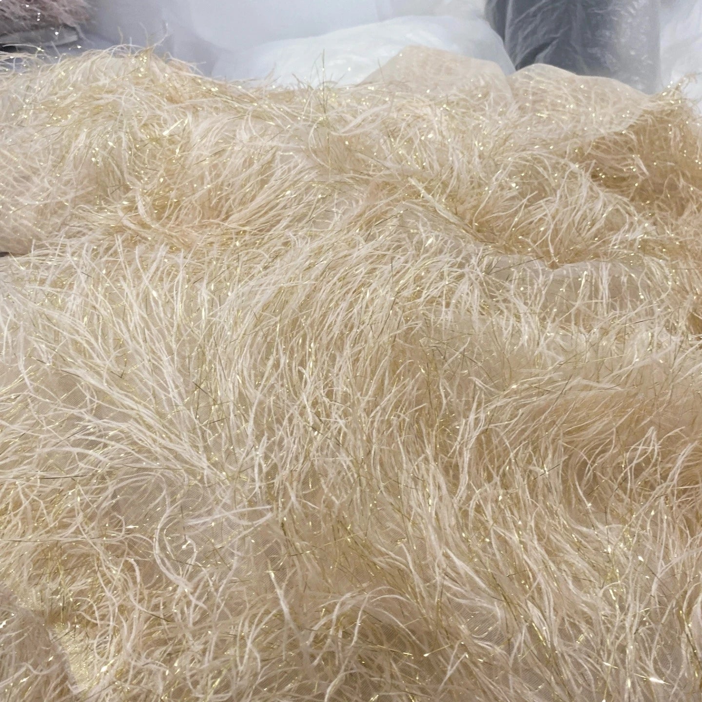 Lurex Feather Fringe Yarn - Sparkly for Performance Gowns & DIY