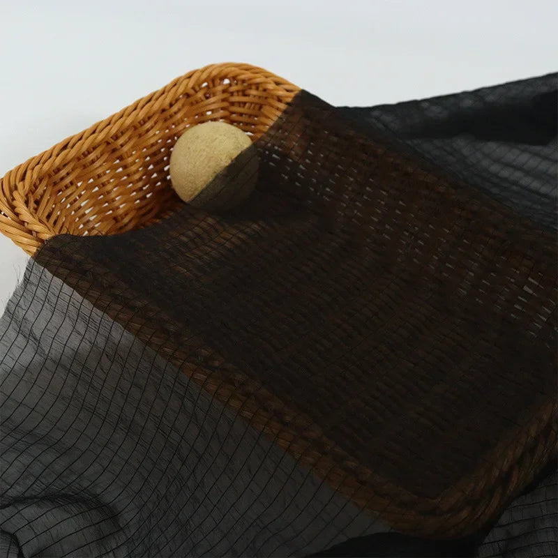 قماش التول الشفاف الرقيق ذو الفقاعات، مخطط عموديًا، أورجانزا، مادة ناعمة وخفيفة الوزن، تنورة، خياطة، ملابس حرفية إبداعية