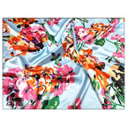 Satin Silk Floral Fabric Smooth Glossy Texture For Headwraps Sleepwear Home Textiles Cheongsam Robe Material Fabric