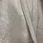 Off-White Vintage Palace Floral Jacquard - Glitter Thread Luxury Fabric - fabric photo 3