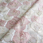 Gold Rose Jacquard Fabric - Yarn Dyed Coat Vest Material