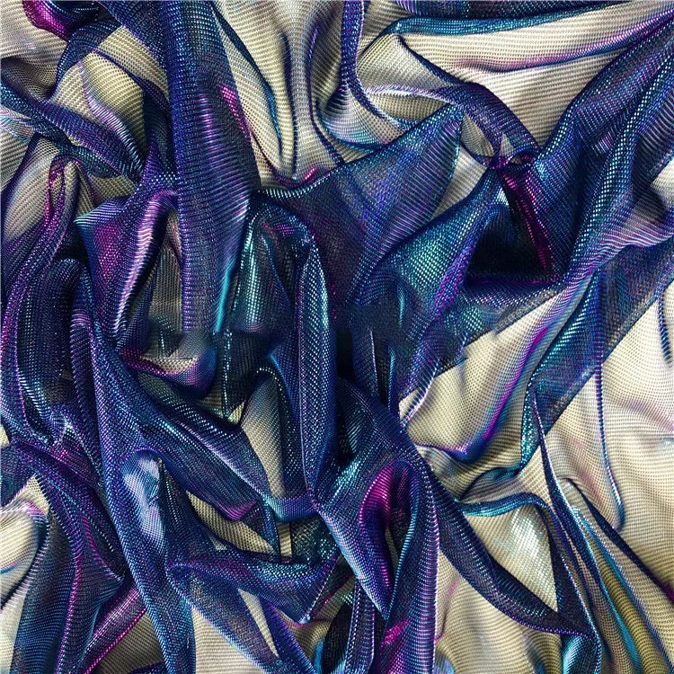 Color Changing Lurex Mesh Net Fabric - Shiny Iridescent Material