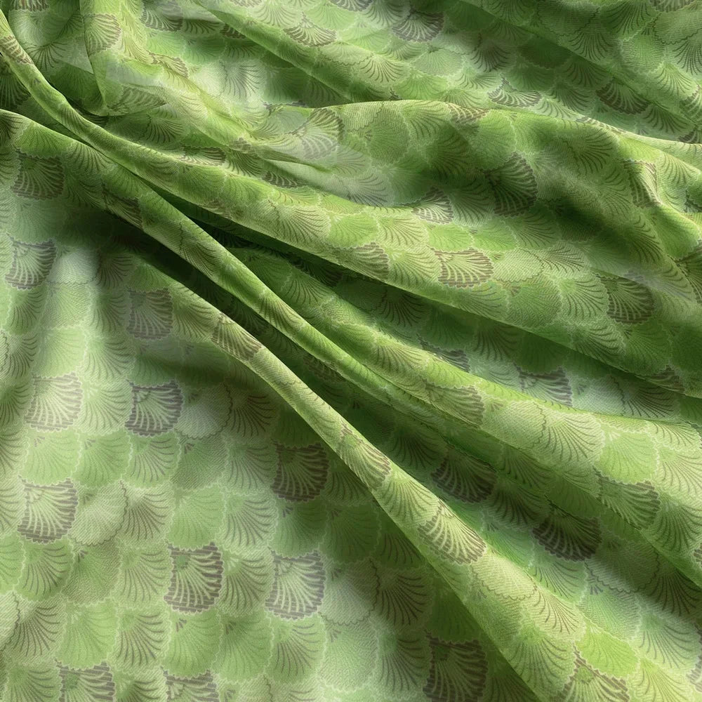 قماش شيفون طبيعي مشفر ثلاثي الأبعاد بنقشة قشور السمك التبتية، قماش عرقي تقليدي، مصمم يدويًا