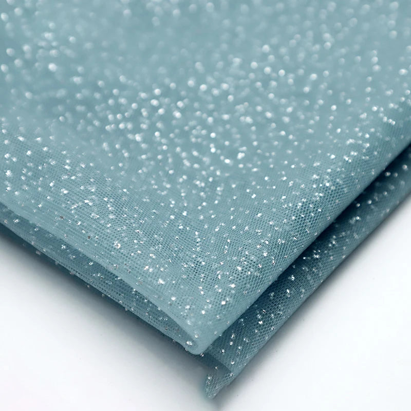 High Quality Thickened Soft Mesh Fabric Gold Spray Silver Flash Yarn for Fashion Wedding Dresses DIY Gown Decorative Fabric