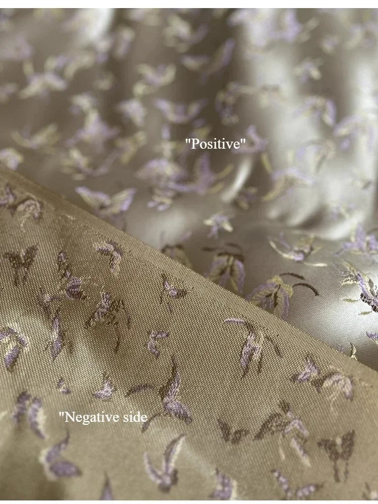 Purple Butterfly Colorful Woven Brocade Fabric Sewn Vest Qipao DIY Doll Clothing Designer Fabric