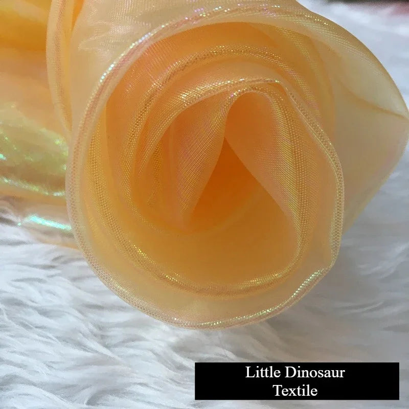 شبكة سيمفونية مشفرة، خيوط زجاجية، نسيج مسطح ملون، خيوط حرير لامعة، ملابس، ديكورات زفاف، ملابس أطفال، قماش زفاف