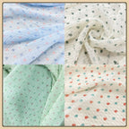 Tela de burbujas arrugada con estampado de corazón de melocotón para ropa de bebé hecha a mano, diadema, vestido infantil, material de textura suave DIY