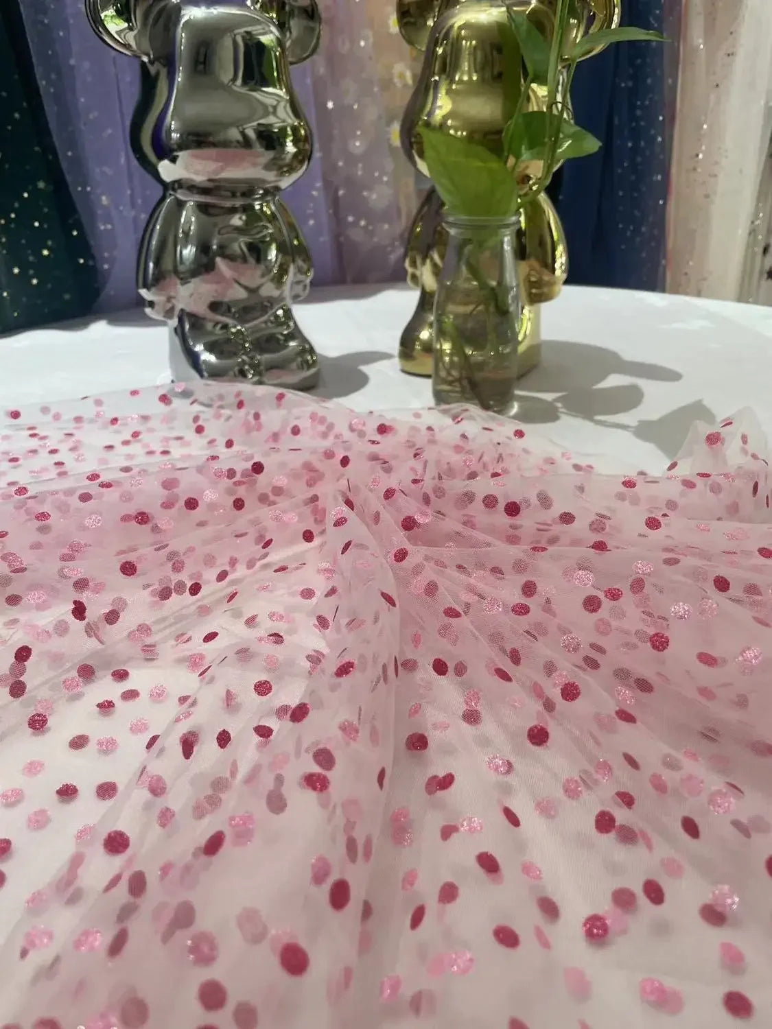 Soft Dot Mesh Net Fabric Transparent Tulle Material For Dress Formal Gown DIY Handmade Clothing INS Trend Sheer Fabric