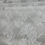 5 Styles Large Flower Embroidery Sequins Lace Mesh Fabric - Transparent Material 145cm