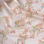 Tela jacquard de brocado tejida con flores de plantas dulces de color rosa, temperamento para vestido, chaqueta qipao china, telas para coser