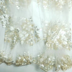 قماش شبكي مطرز بالورود مناسب لفساتين الزفاف والفساتين الرسمية وتصاميم الأزياء