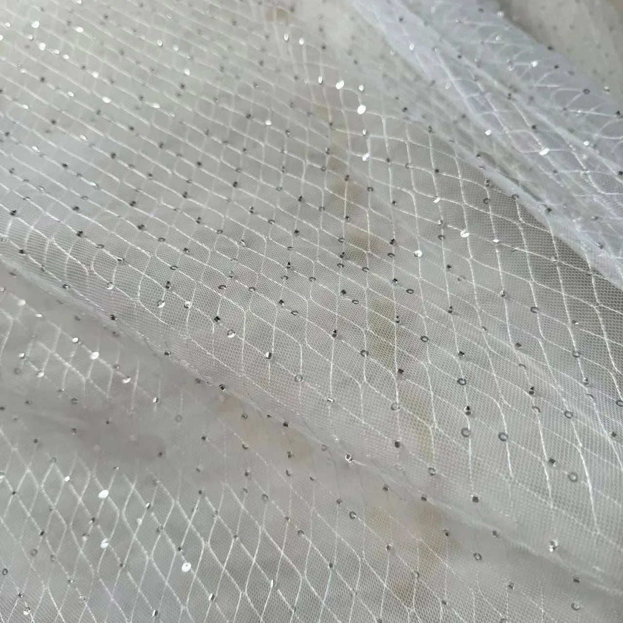 قماش شبكي على شكل ماسة مكون من 7 ألوان، أنبوب خرز ذهبي، قماش تطريز، ملابس أطفال، فستان زفاف، قماش