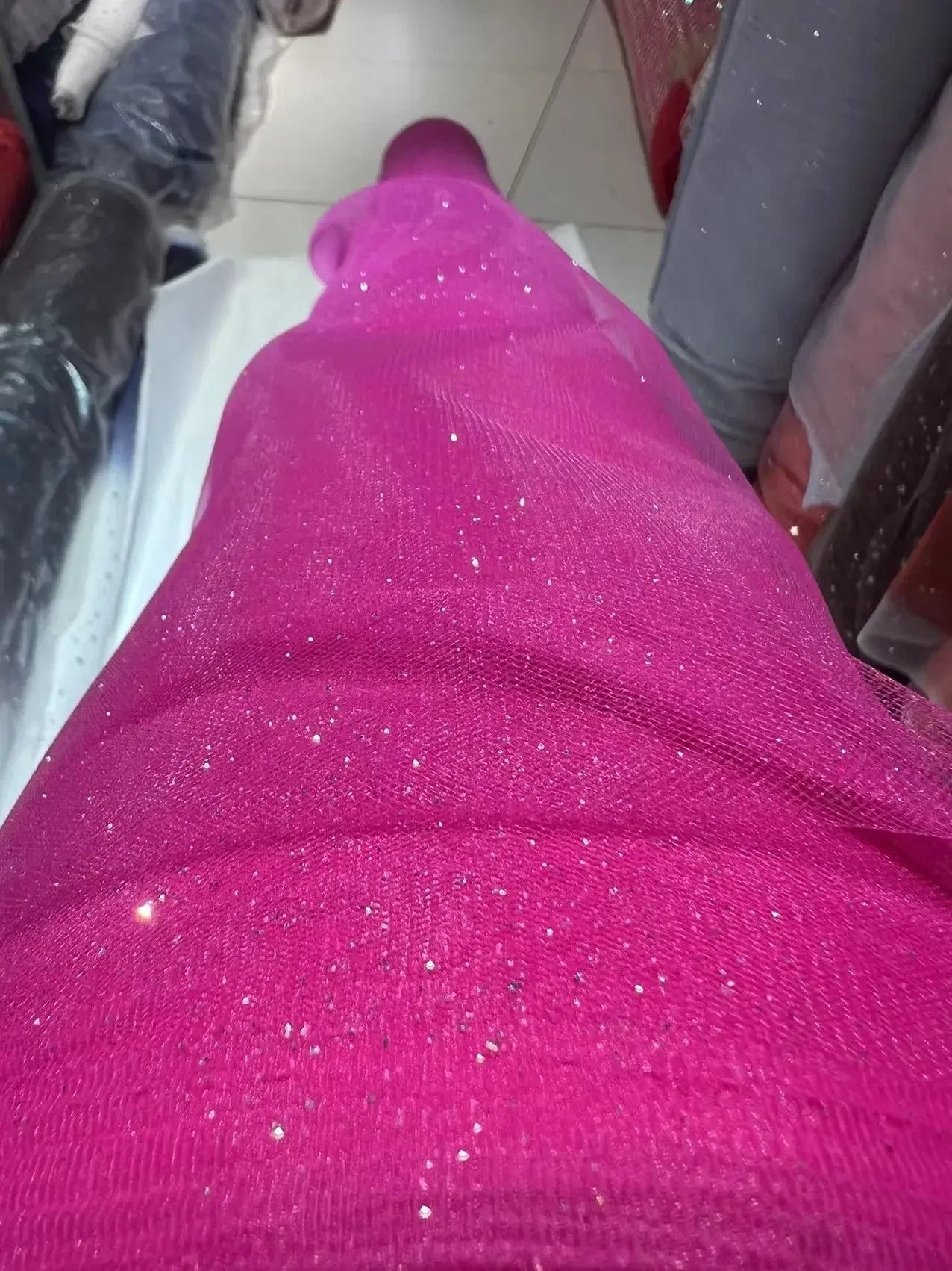 Solid Color Soft Mesh Powder Spraying Gold Sewing Headband Fluffy Skirt Evening Dress DIY Scene Decoration Mesh