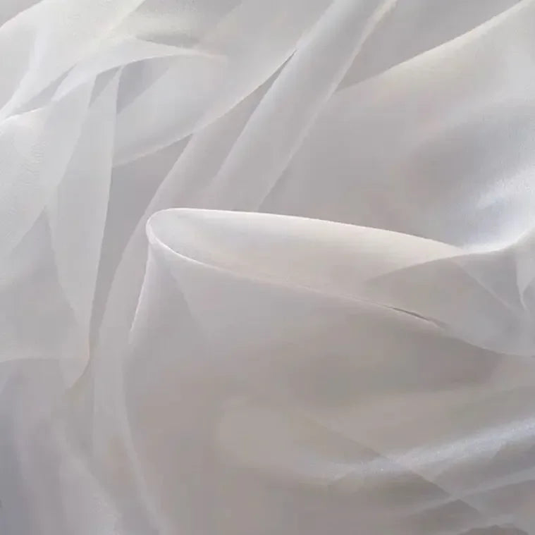 Crystal Organza Fabric - Stiff Sheer Mesh Wedding Dress Material 145cm